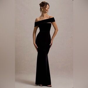 Club L London Black One Shoulder Gown